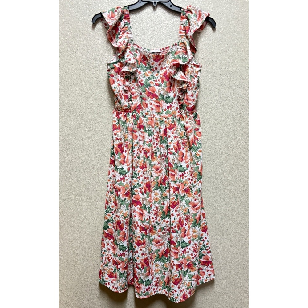 Staccato Size Medium Pre Owned Great Floral Flowy Ruffle Colorful Dress